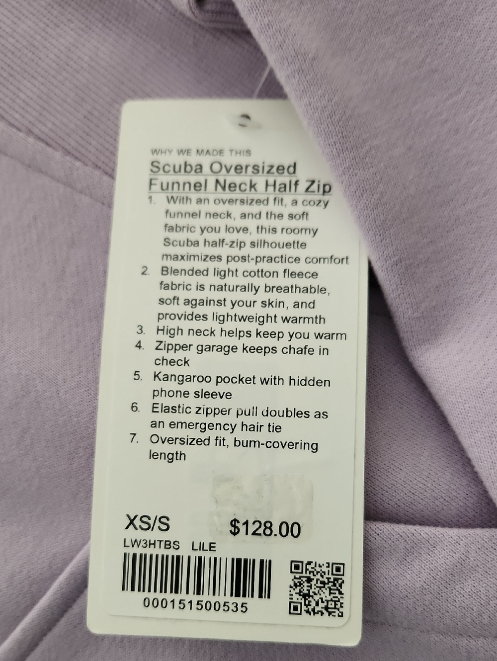 NWT Lululemon Scuba Oversized funnel neck Lilac Ether - Picture 2 of 7